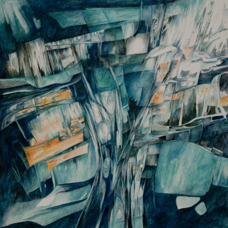 Mg 80 / Aquarell/Gouache, 57x57 cm