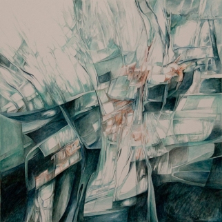 Mg 78 / Aquarell/Gouache, 47x47 cm