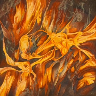 Mg 82 / Aquarell/Gouache, 40x40 cm