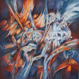 Mg 79 / Aquarell/Gouache, 57x57 cm