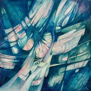 Mk 92, Aquarell/Gouache, 24x24cm