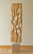 SH 16b / Drehrelief, Birnbaumholz, Höhe 140 cm, Rückseite